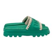 Mou Grön One Piece Slide Sandal Green, Dam