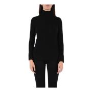 Akep Räfflad Turtlenecktröja Black, Dam