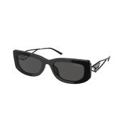 Prada Stiliga solglasögon med mörkgrå linser Black, Dam