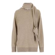 Stella McCartney Kashmirblandad Tröja med Wrap Sjal Beige, Dam