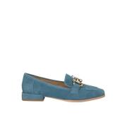 Alma EN Pena Fyrkantig Tåläder Loafer Blue, Dam