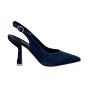 Alma EN Pena Läder High Heel Sko med Spänne Blue, Dam