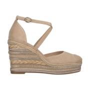 ALMA EN PENA Flätad Kil Sandal Beige, Dam