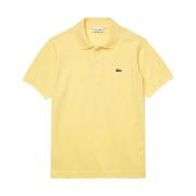 Lacoste Gul Polo Skjorta Ribbad Krage Yellow, Herr