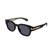 Gucci Svart Grå Solglasögon Gg1518S 001 Black, Unisex