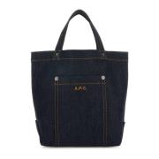 A.p.c. Mini Denim Handväska Blue, Dam