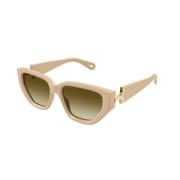 Chloé Ivory Brown Solglasögon Modell Beige, Unisex