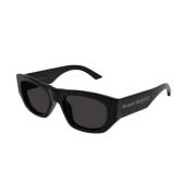 Alexander McQueen Svart Grå Solglasögon Am0450S Modell Black, Unisex