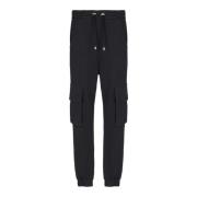 Balmain Cargojoggers med Paris-print Black, Herr