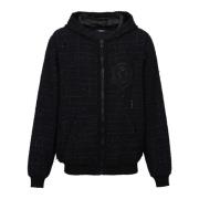 Balmain Tweed huva jacka Black, Herr