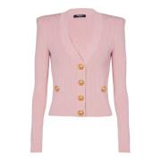 Balmain Kort stickad kofta Pink, Dam