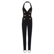 Balmain Crepe skräddarsydd jumpsuit Black, Dam