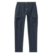 Incotex Blå Cargo Byxor Slim Fit Blue, Herr