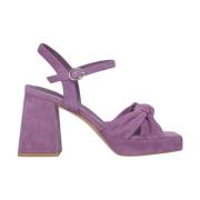 Alma EN Pena Kvadrat Häl Knut Sandal Purple, Dam