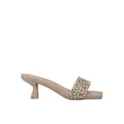 Alma EN Pena Häl Sandal med Strass Brown, Dam