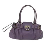 Salvatore Ferragamo Pre-owned Pre-owned Laeder axelremsvskor Purple, D...