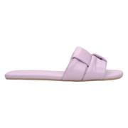 Estro Kvinnors Lila Patch Läder Slide Sandaler Er00115212 Purple, Dam