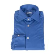 Kiton Bomullsskjorta Långärmad Regular Fit Blue, Herr