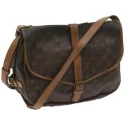 Louis Vuitton Vintage Pre-owned Canvas axelremsvskor Brown, Dam