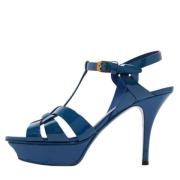 Yves Saint Laurent Vintage Pre-owned Laeder sandaler Blue, Dam