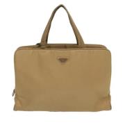 Prada Vintage Pre-owned Canvas prada-vskor Beige, Dam