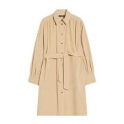 Max Mara Weekend Mångsidig Poplin Klänning med Krage Beige, Dam