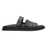 Estro Kvinnors Svarta Läder Slide Sandaler Er00115099 Black, Dam