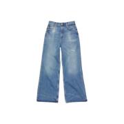 Acne Studios Blå Denim Löst Passform Jeans Blue, Dam