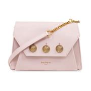 Balmain Embleme Flap axelväska Pink, Dam