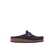 Birkenstock Svarta platta skor läder kvinnor Black, Dam