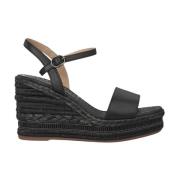 Alma EN Pena Sandal med kilklack och strass Black, Dam