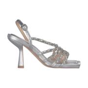 Alma EN Pena Rhinestone Häl Sandalband Gray, Dam