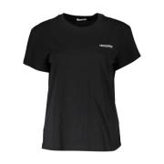 Patrizia Pepe Broderad Crew Neck Tee Black, Dam