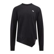 Comme des Garçons Svart Stickat Crew-Neck Ulltröja Black, Herr