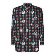 Comme des Garçons Grön All-Over Print Bomullsskjorta Multicolor, Herr