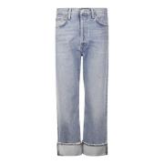 Agolde Ljusblå straight leg jeans Blue, Dam