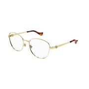 Gucci Lyxiga Guldramglasögon Yellow, Unisex