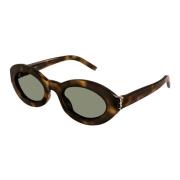 Saint Laurent Ovalada Solglasögon Brown, Unisex