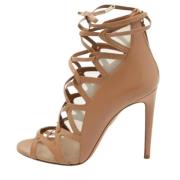 Aquazzura Pre-owned Pre-owned Laeder sandaler Beige, Dam