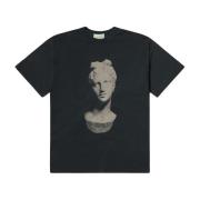 Aries Åldrat Staty Svart Tryckt T-shirt Black, Herr