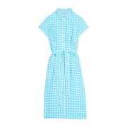 Ines De La Fressange Paris Ethel Turquoise Vichy skjortklänning Blue, ...