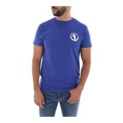 Bikkembergs Stretch Bomull Logo Print T-Shirt Blue, Herr