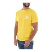 Bikkembergs Stretch Bomull Logo Print T-shirt Yellow, Herr