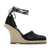 Burberry Plunge Wedge Espadrilles Black, Dam