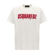 Dsquared2 Logo Print Bomull T-shirt White, Herr