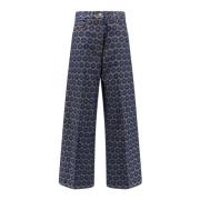 Etro Blå Wide Leg Jeans Tillverkad i Italien Blue, Dam