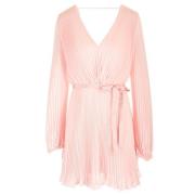 Max Mara Rosa Chiffong Miniklänning med V-ringning Pink, Dam