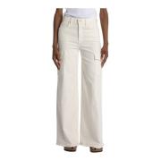 Mother Vita Cargo Denim Byxor White, Dam