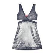 Diesel Grå Metallic Klänning med Cut-Out Gray, Dam