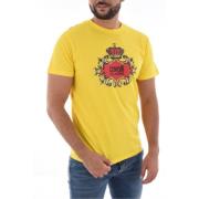 Cavalli Class Gul Logo T-shirt 100% Bomull Yellow, Herr